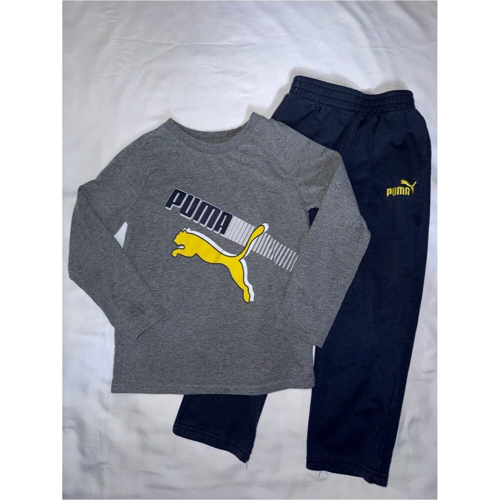 Puma size 6 Gray long sleeve & Navy jogger pants outfit